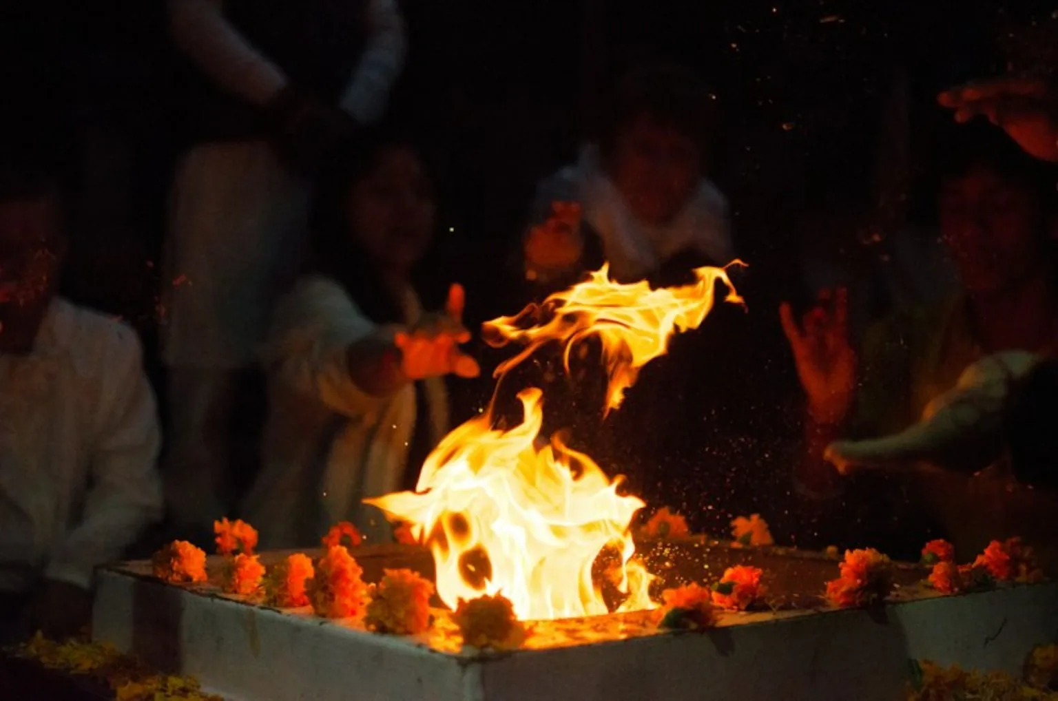 Sacred fire used in a Vedic wedding ceremony